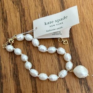 Kate Spade Fresh Water  Pearl Bracelet with Gold Extension Chain